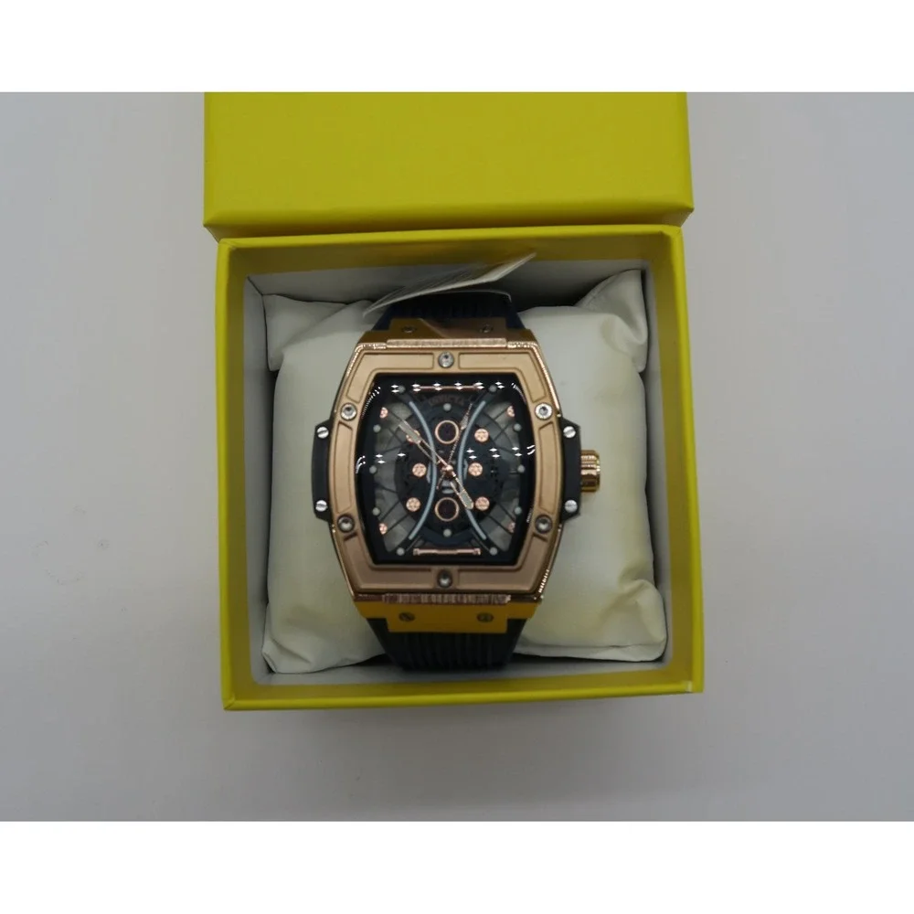 Invicta S1 Rally Rose Gold Tone Skeleton Dial Blue Silicone Strap Watch